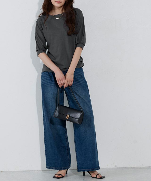 166cm / チャコール / スクエアネック / M