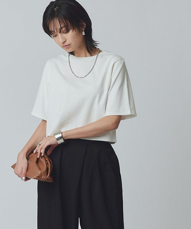 [RASW]コーマコットンクロップドTシャツ