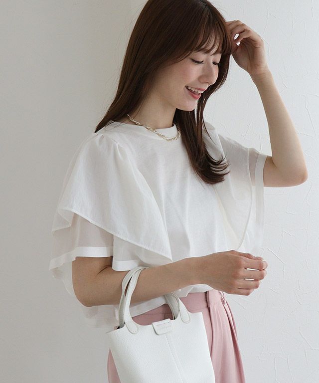 ドッキングフリルTシャツ