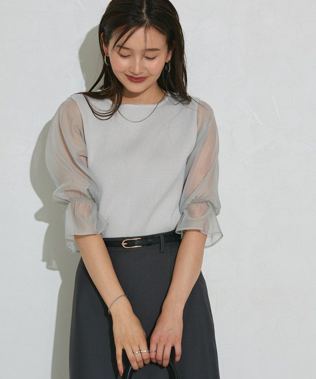 166cm / ボートネック / グレー / M