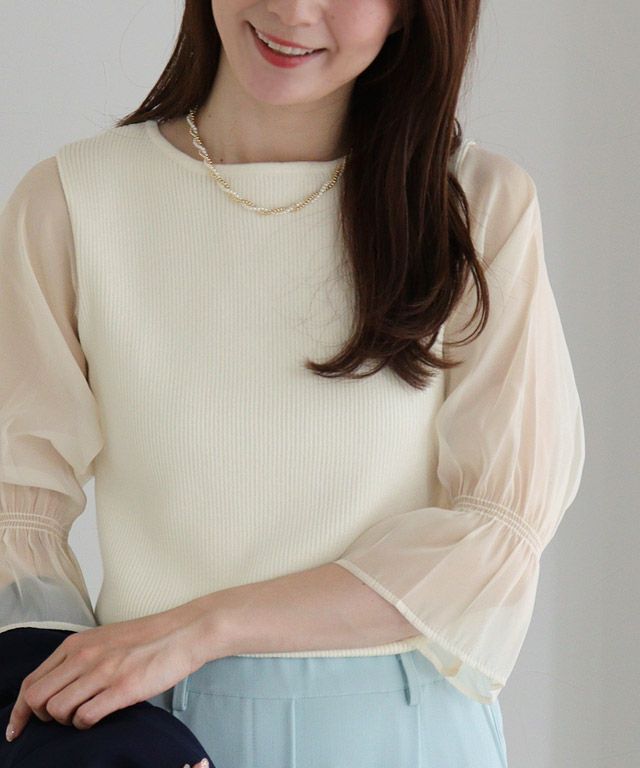 163cm/ オフホワイト / ボートネック / M