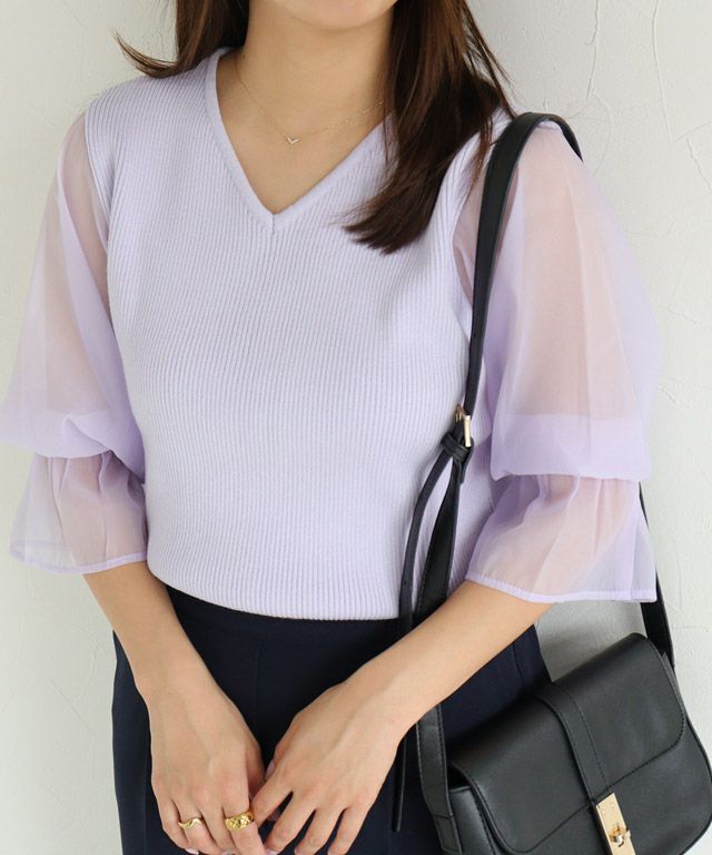 150cm / Vネック / ラベンダー / M