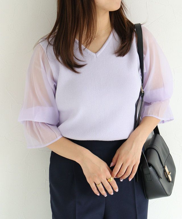 150cm / Vネック / ラベンダー / M