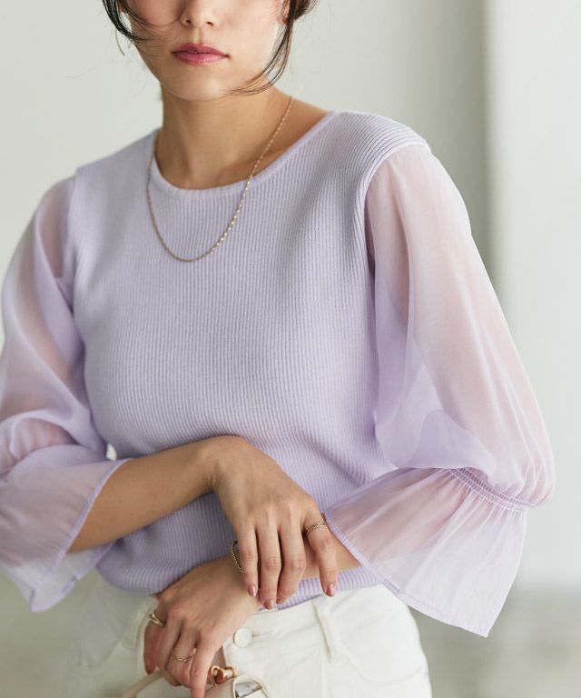 167cm / クルーネック / ラベンダー / M