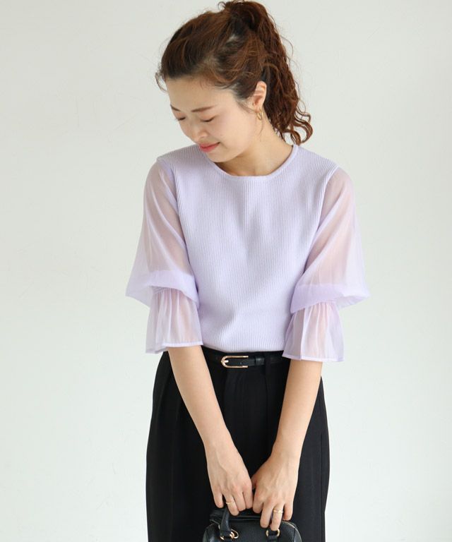157cm / クルーネック / ラベンダー / M