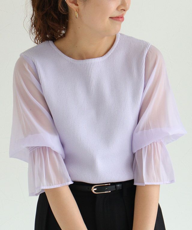 157cm / クルーネック / ラベンダー / M