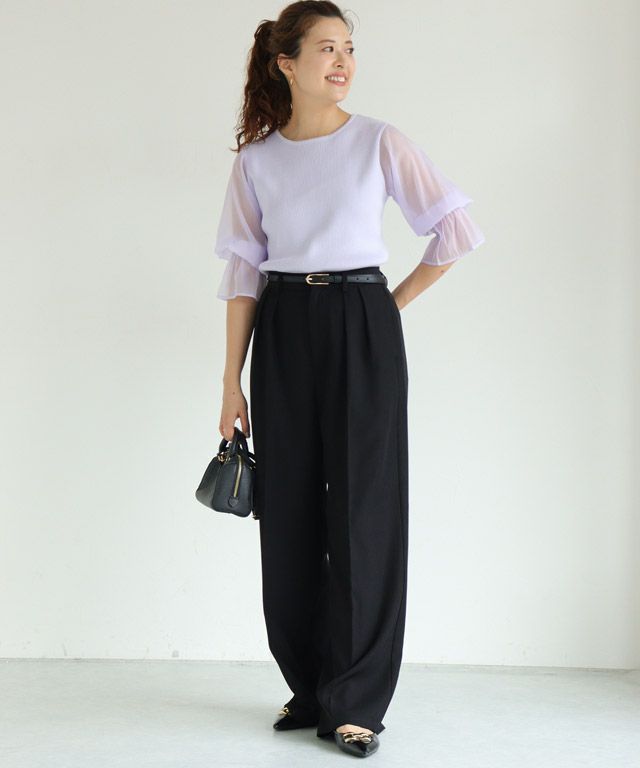 157cm / クルーネック / ラベンダー / M