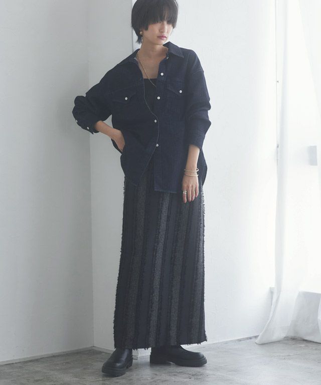 166cm / ブラックミックス / M