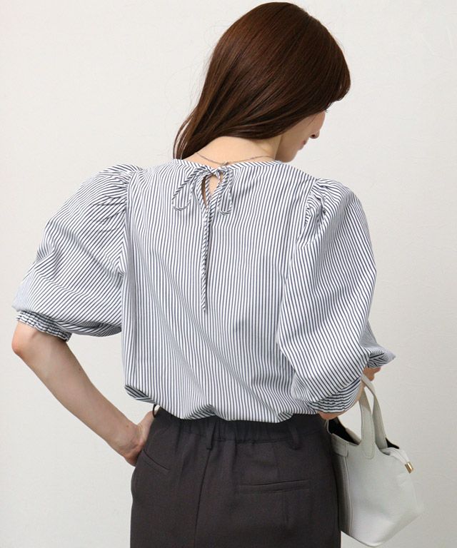 163cm / ストライプ / ネイビー / M