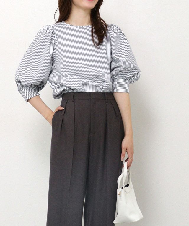 163cm / ストライプ / ネイビー / M