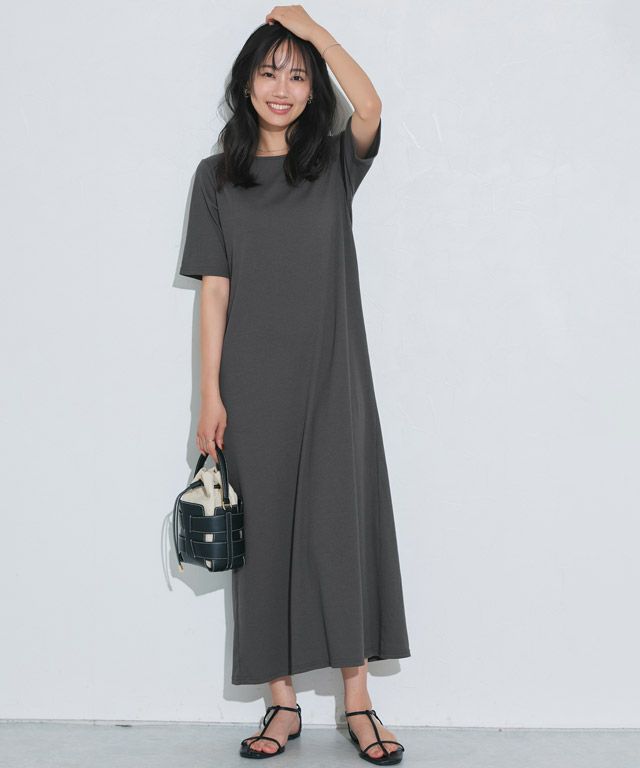 162cm / チャコール / 五分袖 / M