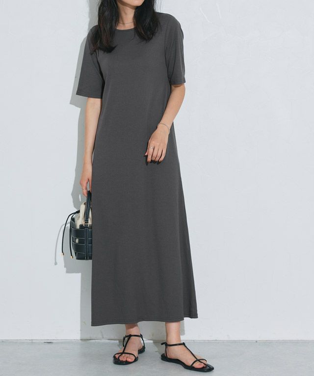 162cm / チャコール / 五分袖 / M