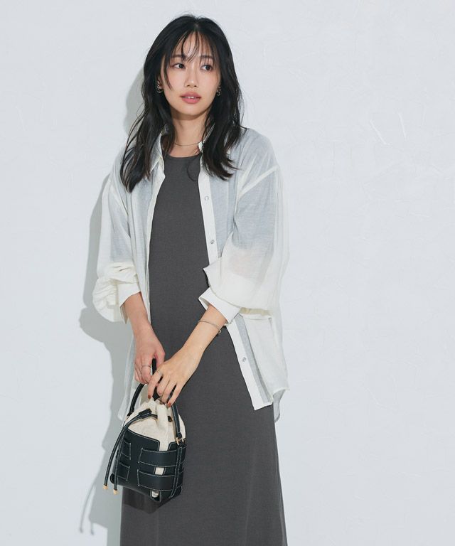 162cm / チャコール / 五分袖 / M