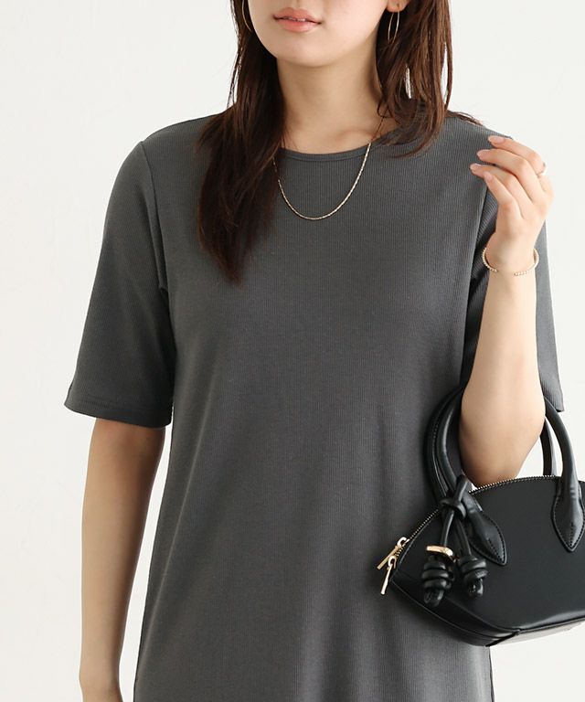 166cm / チャコール / 五分袖 / M