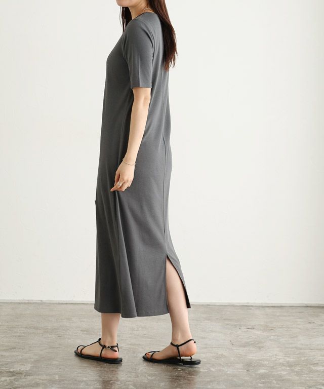 166cm / チャコール / 五分袖 / M