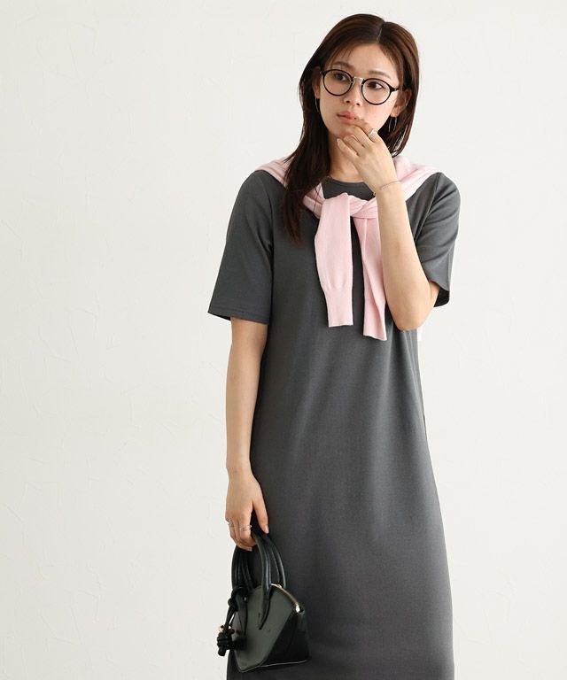 166cm / チャコール / 五分袖 / M