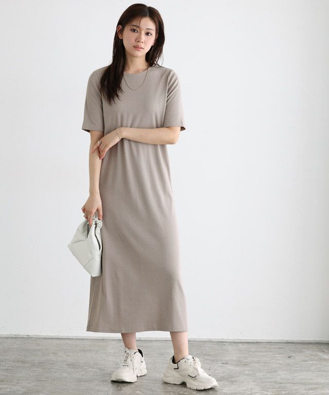 166cm / グレージュ / 五分袖 / M