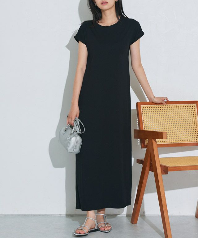 162cm / ブラック / フレンチスリーブ / M