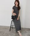 163cm / チャコール / フレンチスリーブ / M