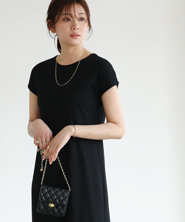 166cm / ブラック / フレンチスリーブ / M