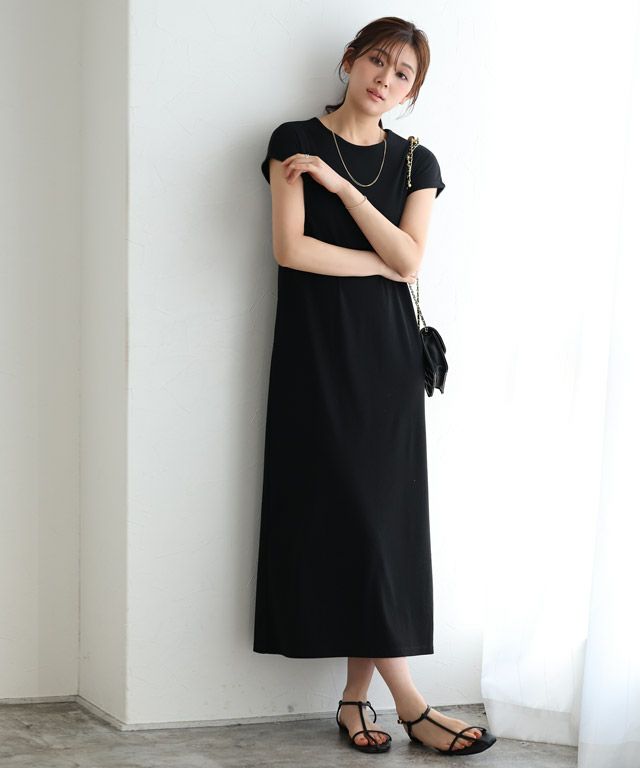 166cm / ブラック / フレンチスリーブ / M