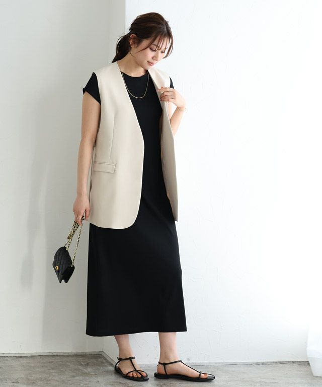 166cm / ブラック / フレンチスリーブ / M