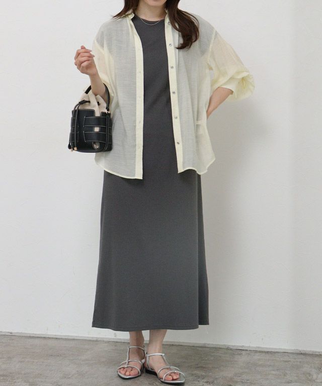 163cm / チャコール / フレンチスリーブ / M