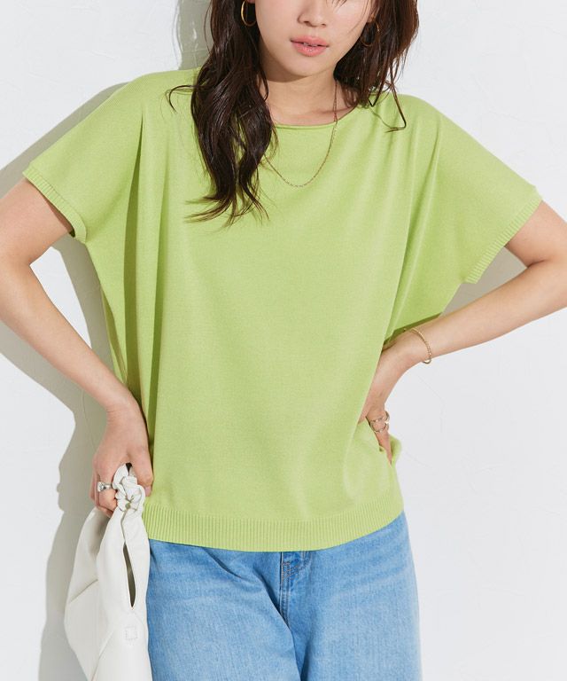 166cm / ライム / ボートネック / M