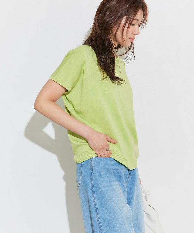 166cm / ライム / ボートネック / M