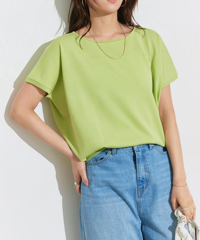 166cm / ライム / ボートネック / M