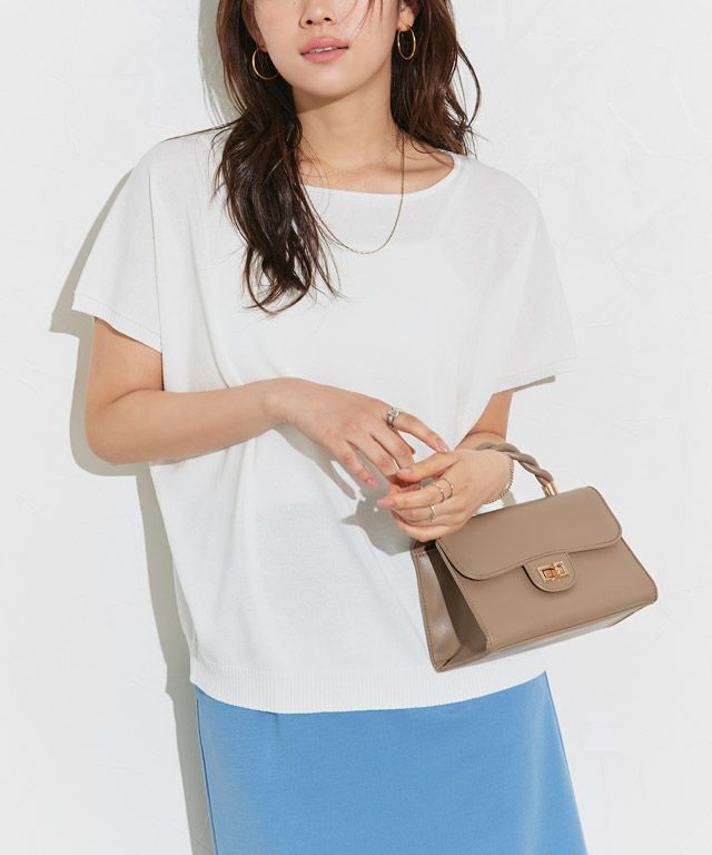 166cm / ホワイト / ボートネック / M