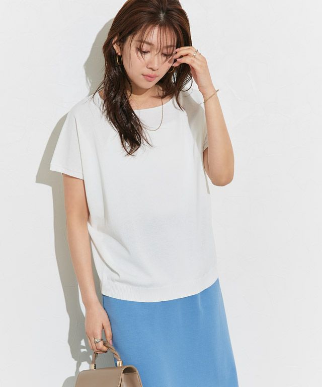 166cm / ホワイト / ボートネック / M