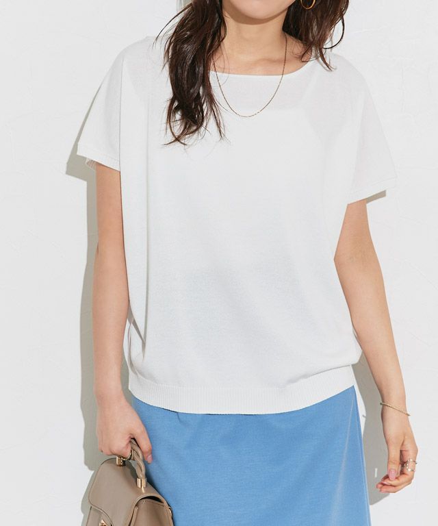 166cm / ホワイト / ボートネック / M