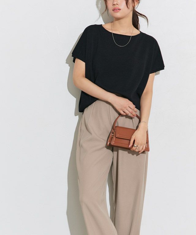 166cm / ブラック / ボートネック / M