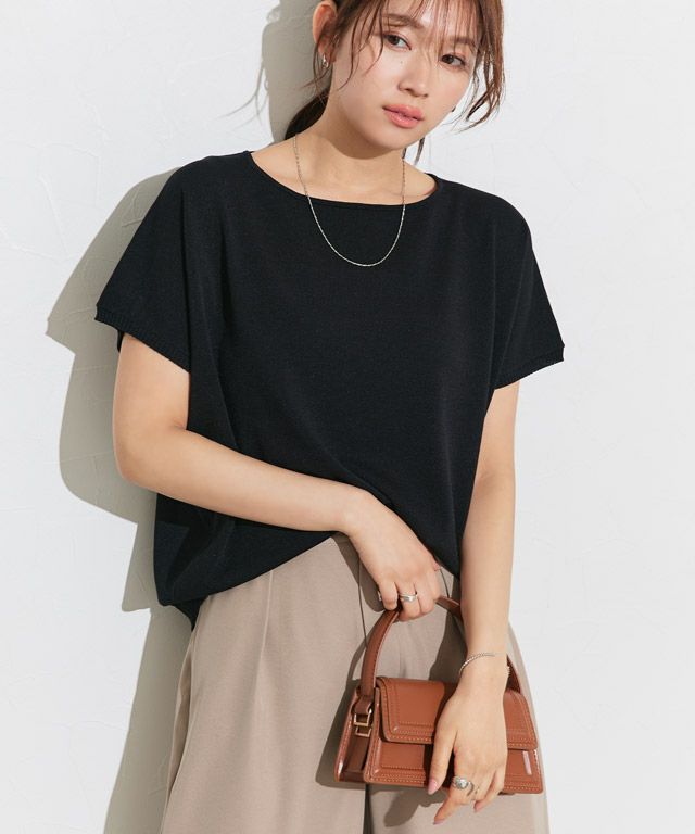 166cm / ブラック / ボートネック / M