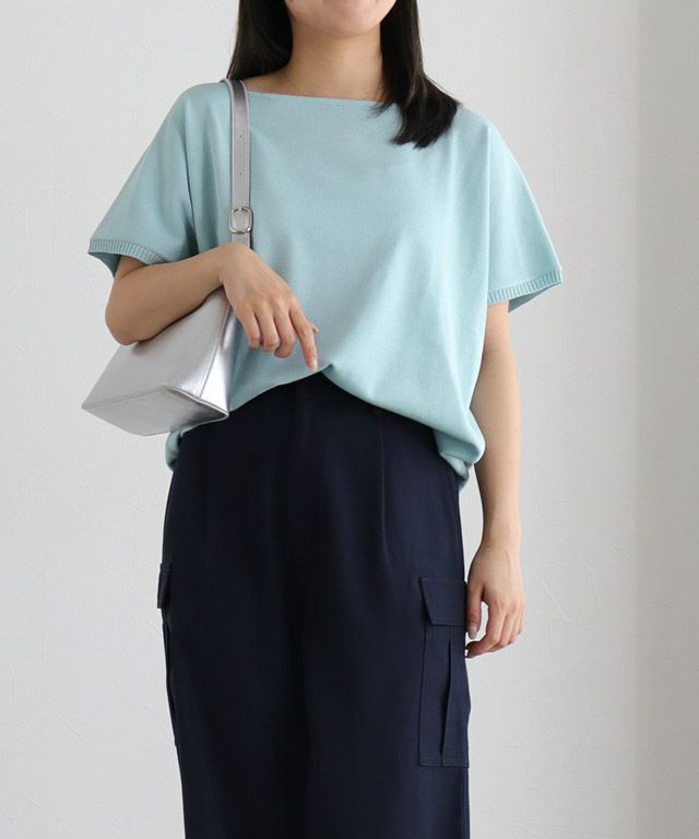150cm / ミントブルー / ボートネック / M