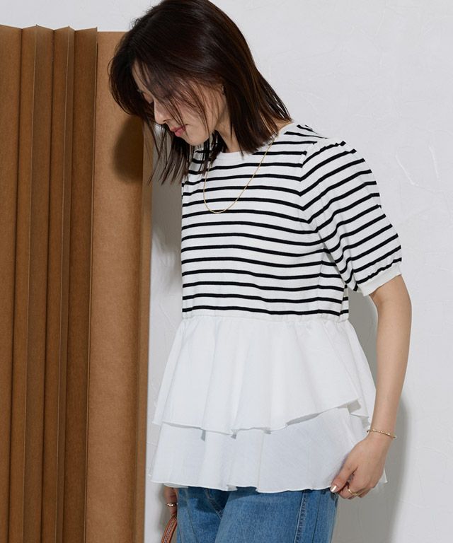 167cm / オフホワイト×ブラック / M