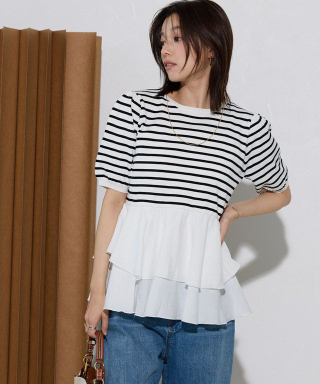 167cm / オフホワイト×ブラック / M