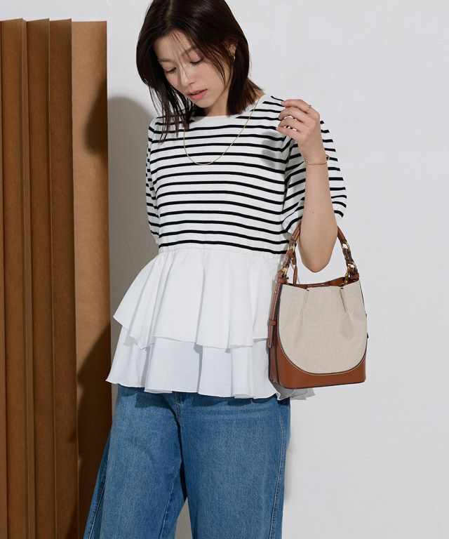 167cm / オフホワイト×ブラック / M