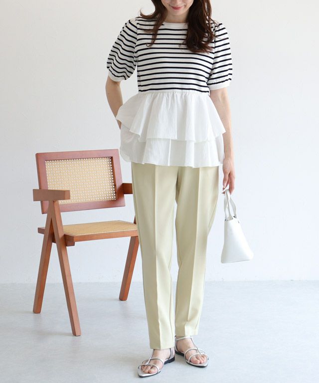 163cm / オフホワイト×ブラック / M