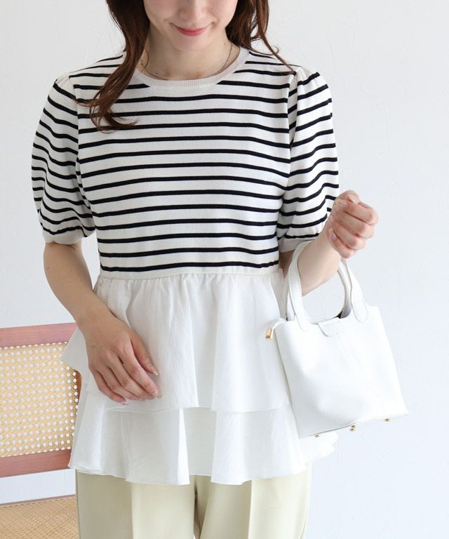 163cm / オフホワイト×ブラック / M