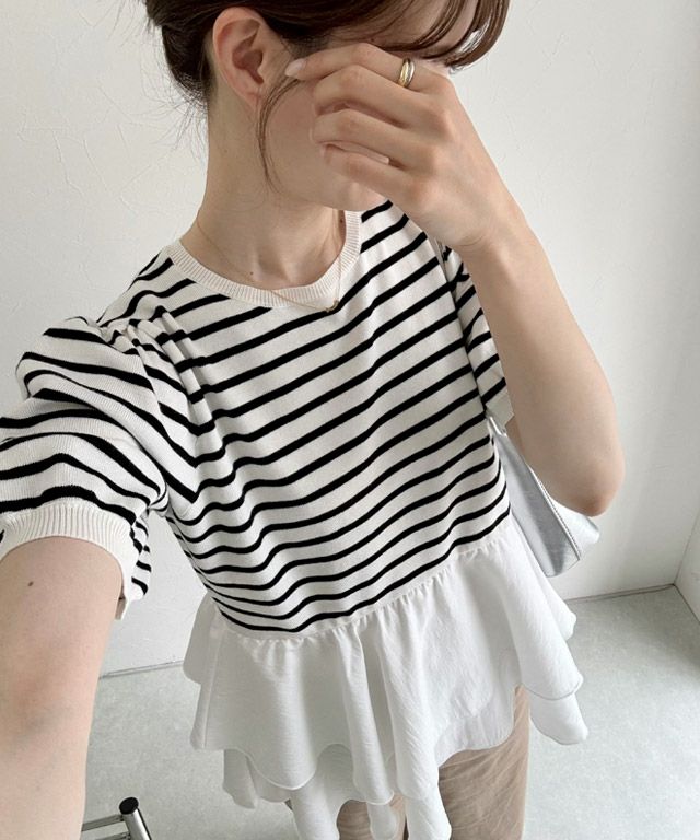 163cm / オフホワイト×ブラック / M