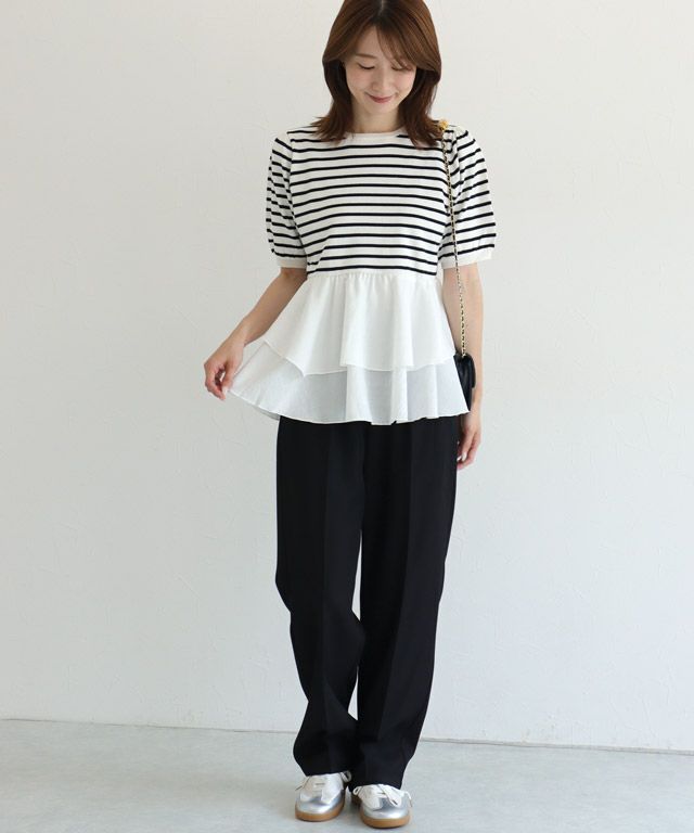 163cm / オフホワイト×ブラック / M