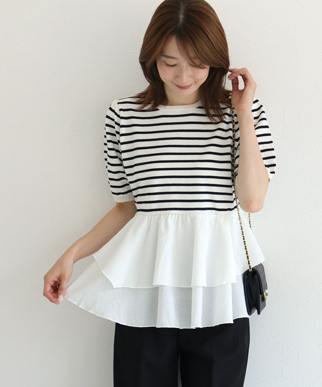 163cm / オフホワイト×ブラック / M