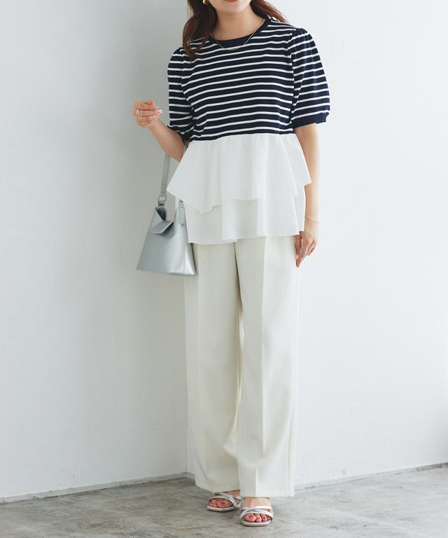 157cm / ネイビー×オフホワイト / M