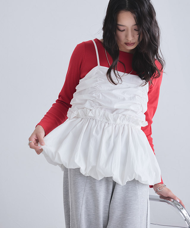 ギャザーバルーンビスチェ