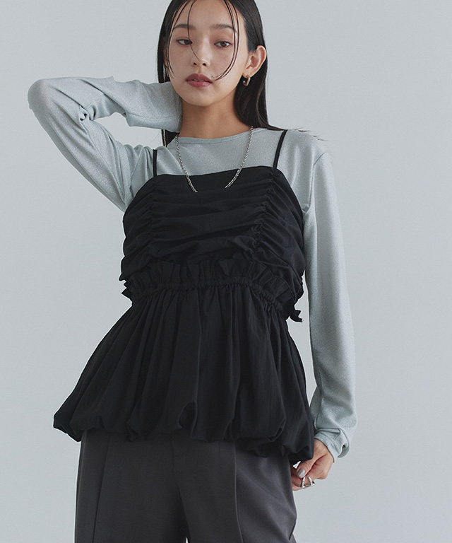 163cm / ストライプ/チャコール / M