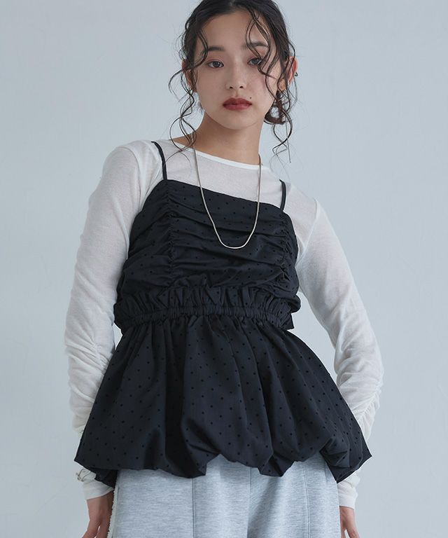 163cm / ドット/ブラック / M