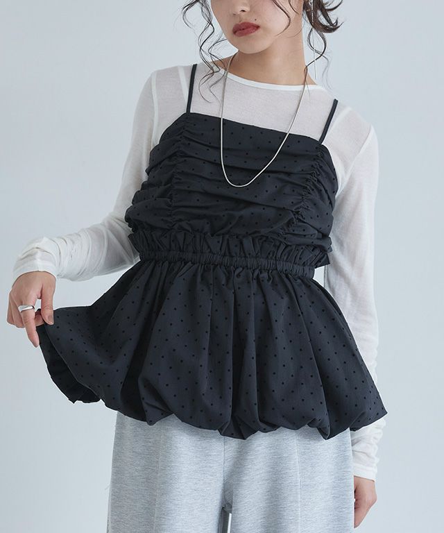 163cm / ドット/ブラック / M