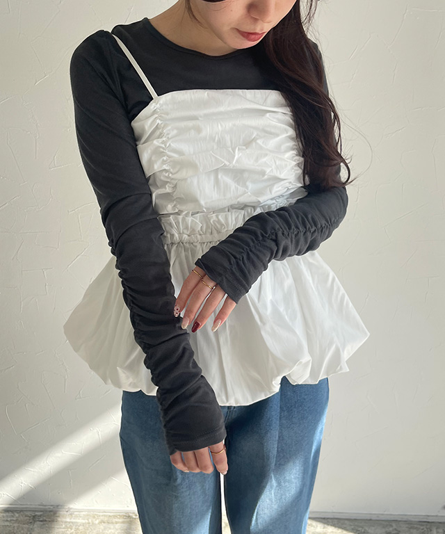 163cm / ドット/ブラック / M